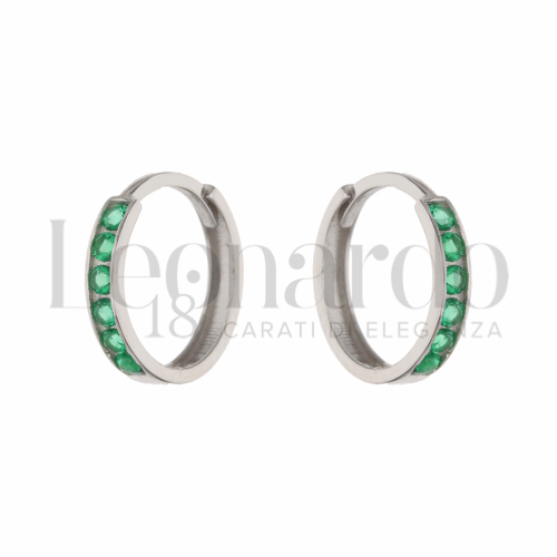 8 mm Diametro interno o misura con Zircone verde in Oro Bianco da 0,8gr.