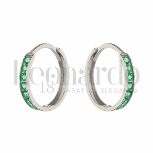 10 mm Diametro interno o misura con Zircone verde in Oro Bianco da 1gr.