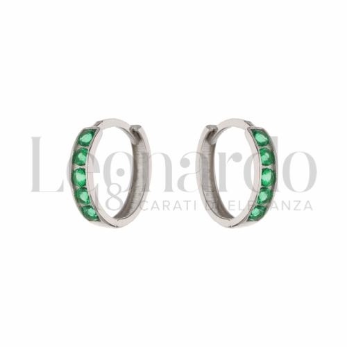 7 mm Diametro interno o misura con Zircone verde in Oro Bianco da 0,6gr.