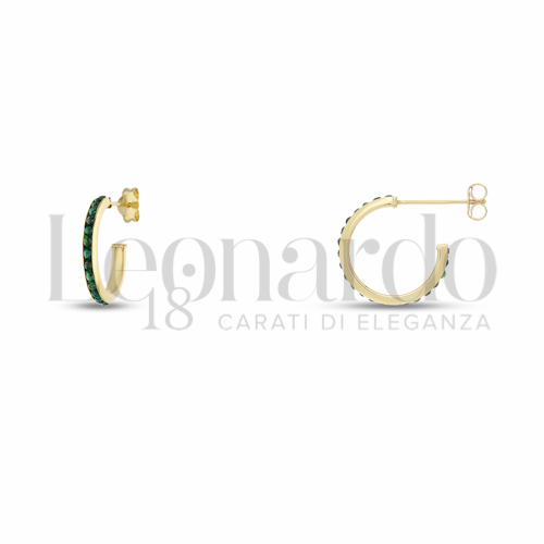 10 mm Diametro interno o misura con Zircone verde in Oro Giallo da 1,1gr.