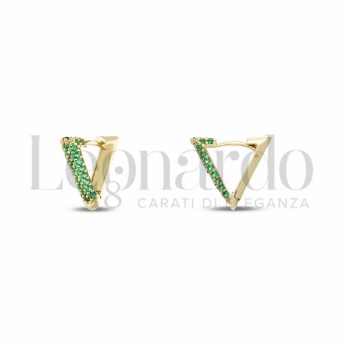 1° Misura Diametro interno o misura con Zircone verde in Oro Giallo da 2,3gr.