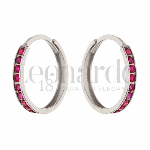 12 mm Diametro interno o misura con Zircone rosso in Oro Bianco da 1,5gr.