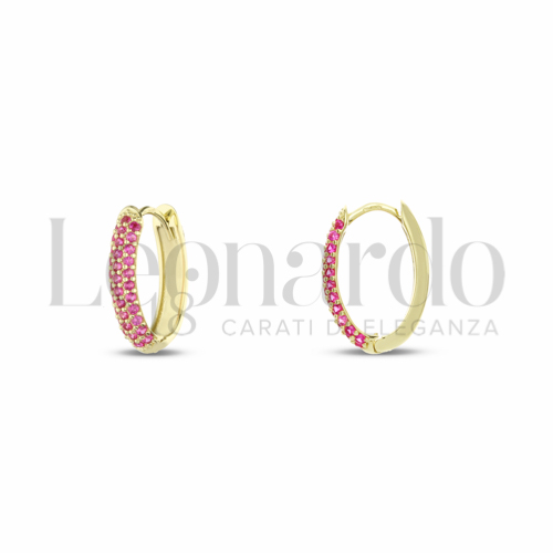 10x15 mm Diametro interno o misura con Zircone rosso in Oro Giallo da 2,8gr.
