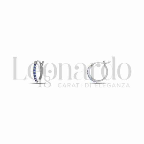 8 mm Diametro interno o misura con Zircone Blu in Oro Bianco da 1,1gr.