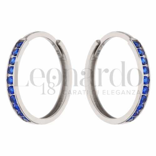 14 mm Diametro interno o misura con Zircone Blu in Oro Bianco da 1,9gr.