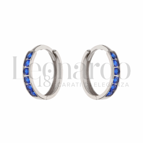 8 mm Diametro interno o misura con Zircone Blu in Oro Bianco da 0,8gr.