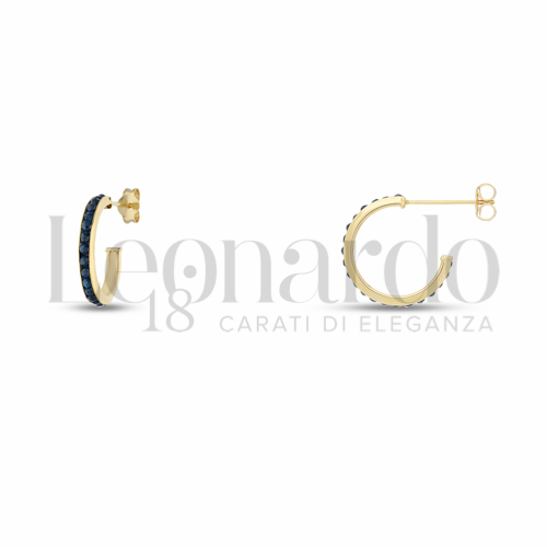 10 mm Diametro interno o misura con Zircone Blu in Oro Giallo da 1,1gr.