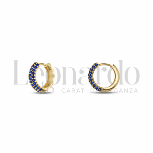 10 mm Diametro interno o misura con Zircone Blu in Oro Giallo da 2,6gr.