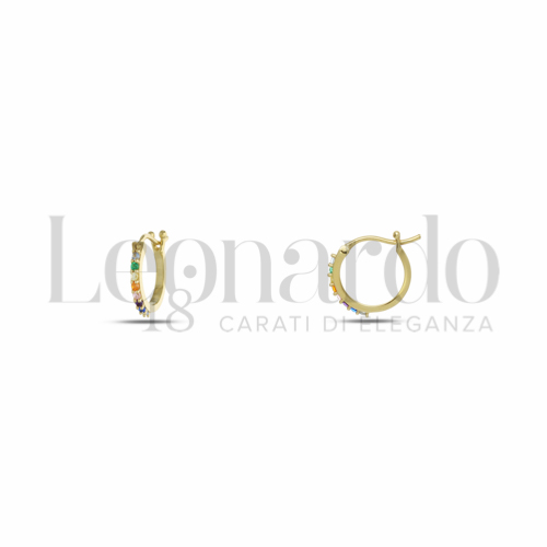 8 mm Diametro interno o misura con Pietre Rainbow in Oro Giallo da 1,3gr.