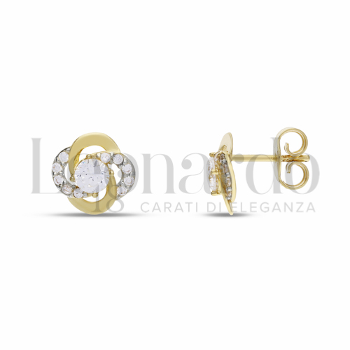 con Zircone bianco da Misura pietra o modello 4,00 mm in Oro Giallo e Oro Bianco da 2,1gr.