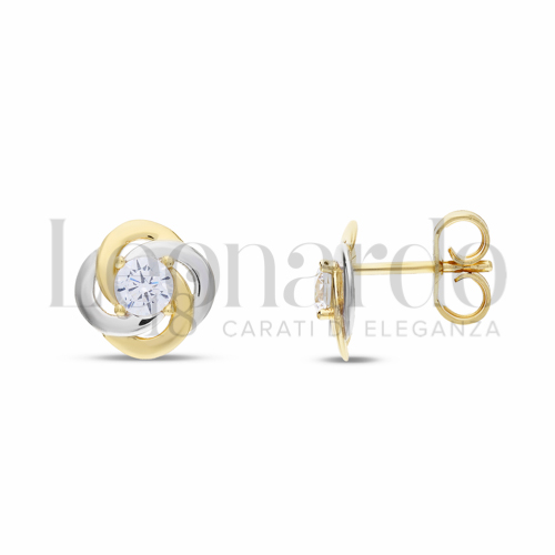 con Zircone bianco da Misura pietra o modello 4,00 mm in Oro Giallo e Oro Bianco da 1,9gr.