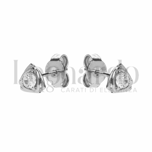 con Zircone bianco da Misura pietra 3,00 mm in Oro Bianco da 1,1gr.