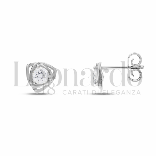 con Zircone bianco da Misura pietra o modello 4,00 mm in Oro Bianco da 1,6gr.