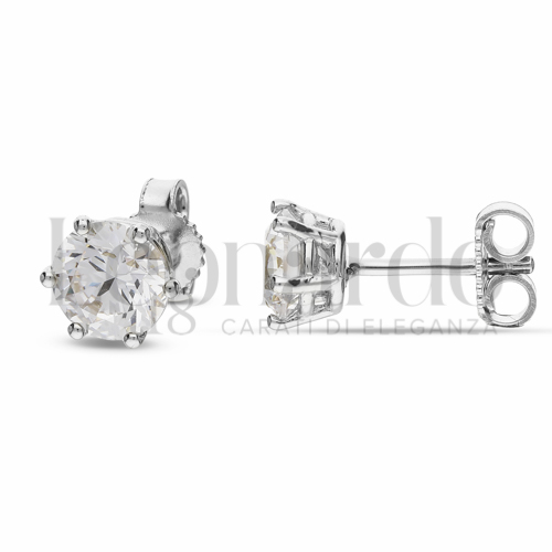 con Zircone bianco da Misura pietra o modello 6,00 mm in Oro Bianco da 1,9gr.