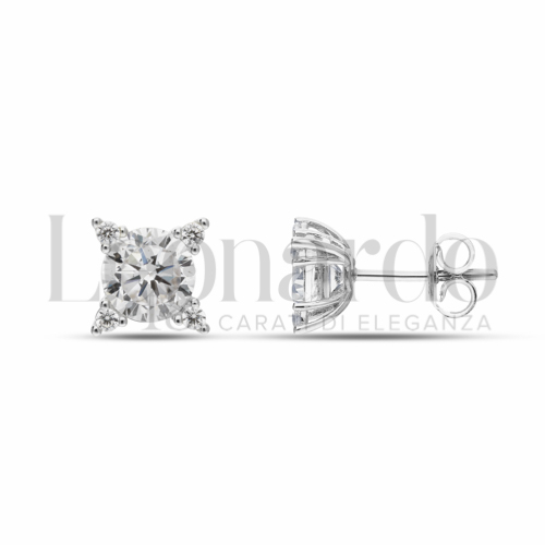 con Zircone bianco da Misura pietra o modello 6,00 mm in Oro Bianco da 2,4gr.