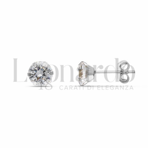 con Zircone bianco da Misura pietra 7,00 mm in Oro Bianco da 1,5gr.