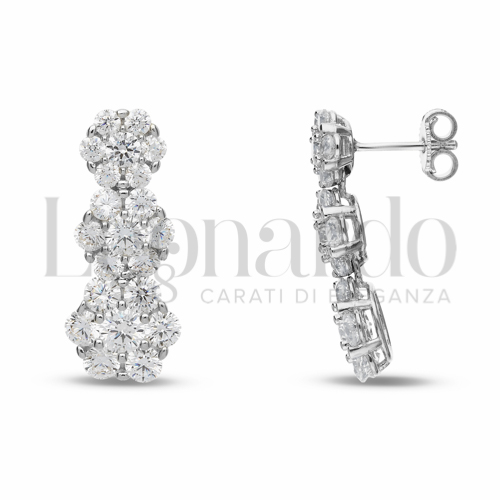con Zircone bianco da Misura pietra o modello Trilogy Scalare in Oro Bianco da 6,7gr.