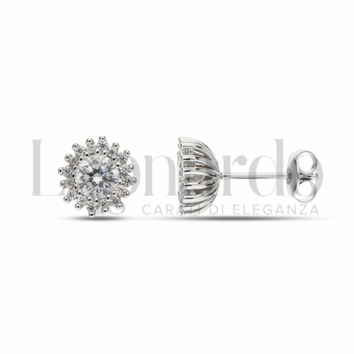 con Zircone bianco da Misura pietra 5,00 mm in Oro Bianco da 2,8gr.