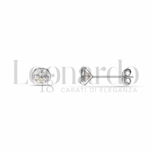 con Zircone bianco da Misura pietra o modello 4,00 mm in Oro Bianco da 0,5gr.
