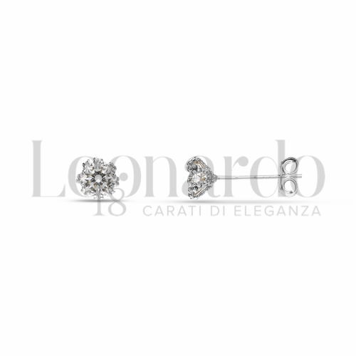 con Zircone bianco da Misura pietra o modello 4,00 mm in Oro Bianco da 0,5gr.