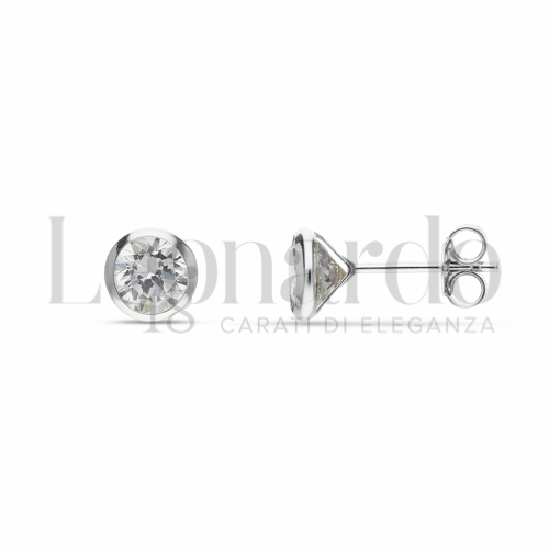 con Zircone bianco da Misura pietra o modello 6,00 mm in Oro Bianco da 1,1gr.