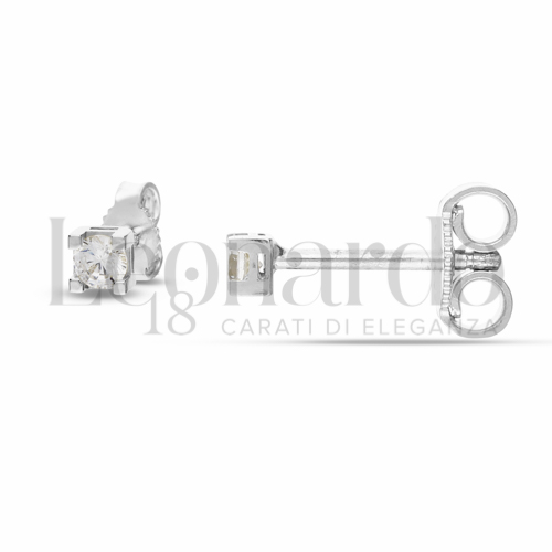 con Zircone bianco da Misura pietra o modello 2,50 mm in Oro Bianco da 0,9gr.