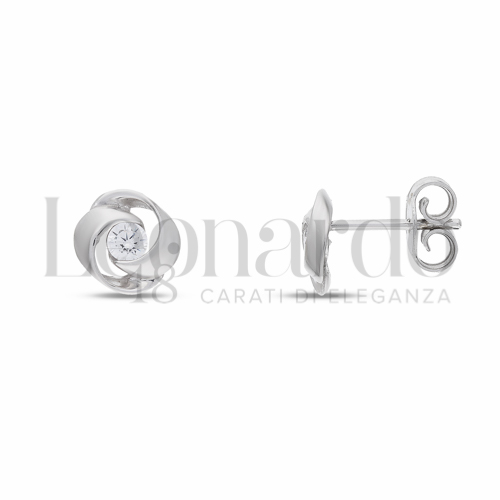 con Zircone bianco da Misura pietra o modello 3,00 mm in Oro Bianco da 1,5gr.