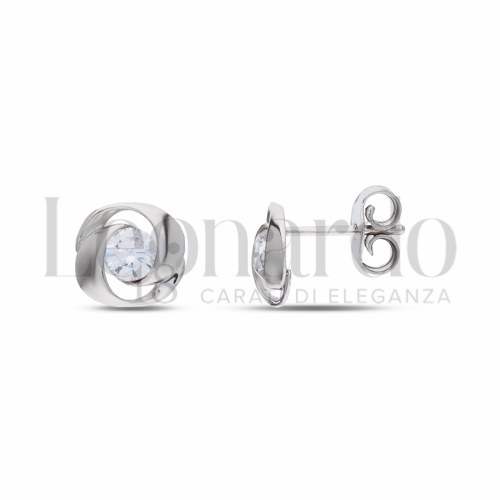 con Zircone bianco da Misura pietra o modello 4,00 mm in Oro Bianco da 1,6gr.