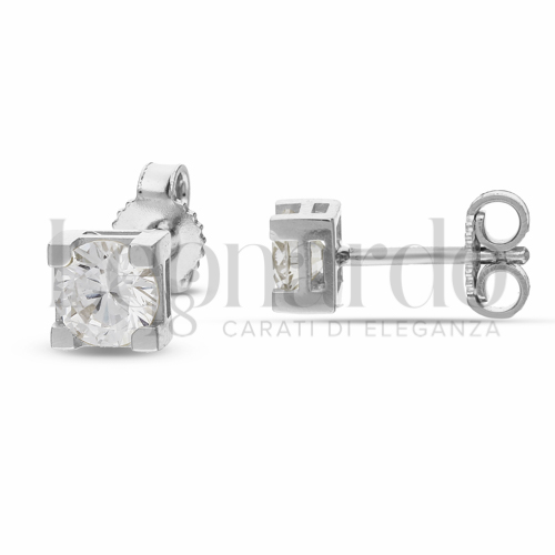 con Zircone bianco da Misura pietra o modello 5,00 mm in Oro Bianco da 1,9gr.