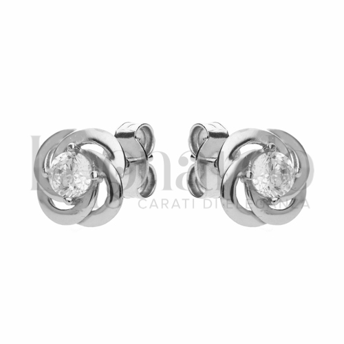con Zircone bianco da Misura pietra 4,00 mm in Oro Bianco da 1,7gr.