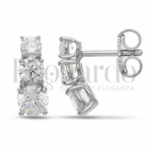 con Zircone bianco da Misura pietra o modello 3,00 - 4,00 - 5,00 mm in Oro Bianco da 1,9gr.