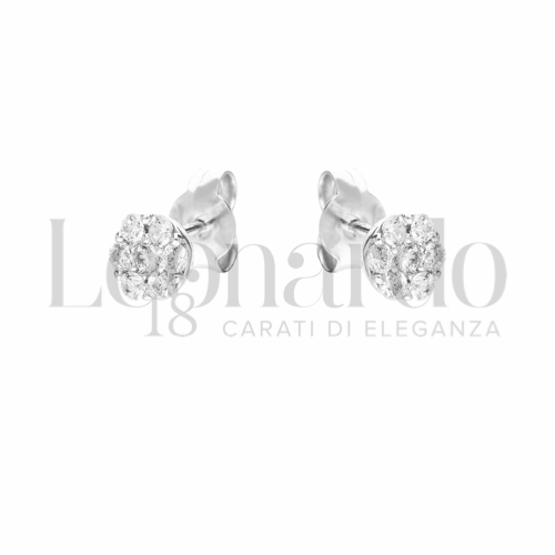 con Zircone bianco da Misura pietra 6,00 mm in Oro Bianco da 1,5gr.