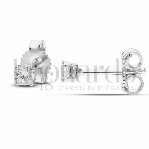 con Zircone bianco da Misura pietra o modello 3,00 mm in Oro Bianco da 0,9gr.