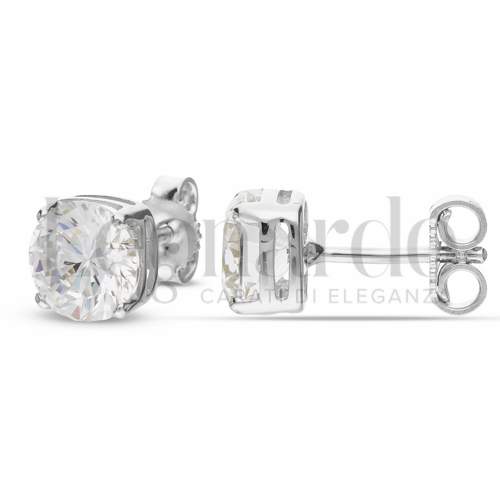 Orecchini A Lobo Carissima In Oro Giallo 9 Carati Con Zircone Rosa 9mm – Gioiello Elegante Donna, Fatto A Mano, Confezione Regalo Di Lusso