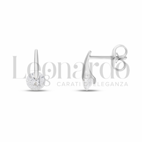 con Zircone bianco da Misura pietra 5,00 mm in Oro Bianco da 1,3gr.