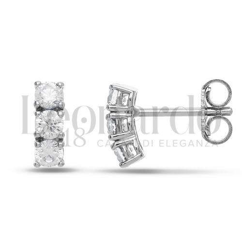 con Zircone bianco da Misura pietra o modello 3,00 mm in Oro Bianco da 1,6gr.