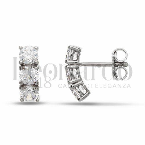 con Zircone bianco da Misura pietra o modello 4,00 mm in Oro Bianco da 2,3gr.