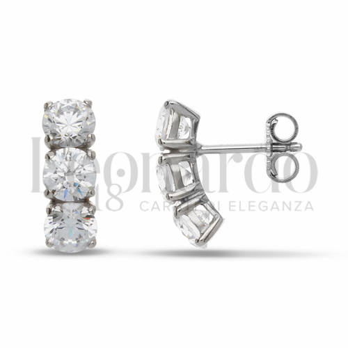 con Zircone bianco da Misura pietra o modello 5,00 mm in Oro Bianco da 3,2gr.