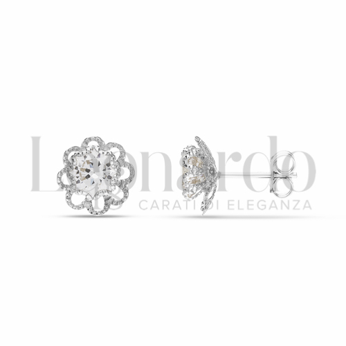 con Zircone bianco da Misura pietra 6,00 mm in Oro Bianco da 1,4gr.