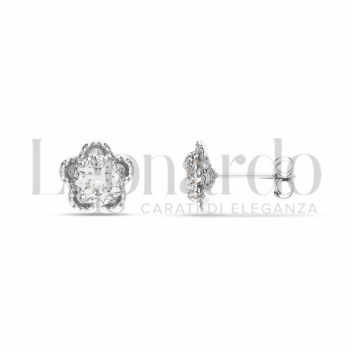 con Zircone bianco da Misura pietra 6,00 mm in Oro Bianco da 1,4gr.