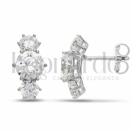 con Zircone bianco da Misura pietra o modello 4,00 - 6,00 mm in Oro Bianco da 3gr.