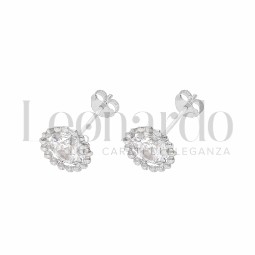 con Zircone bianco da Misura pietra 5,00 mm in Oro Bianco da 0,6gr.