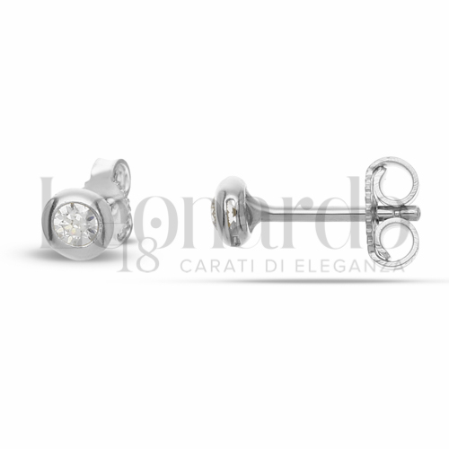 con Zircone bianco da Misura pietra o modello 2,50 mm in Oro Bianco da 1gr.