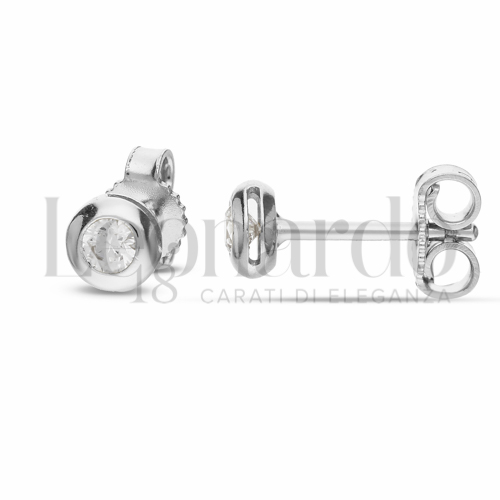 con Zircone bianco da Misura pietra o modello 3,00 mm in Oro Bianco da 1,3gr.