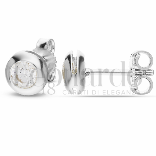 con Zircone bianco da Misura pietra o modello 4,00 mm in Oro Bianco da 1,7gr.