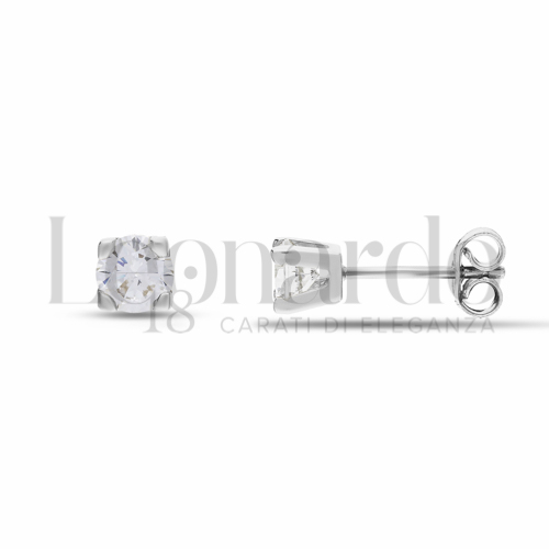 con Zircone bianco da Misura pietra 5,00 mm in Oro Bianco da 1,8gr.