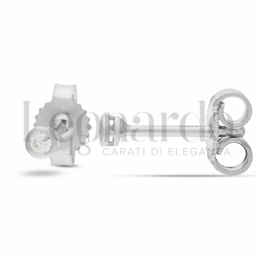 con Zircone bianco da Misura pietra o modello 3,00 mm in Oro Bianco da 0,9gr.