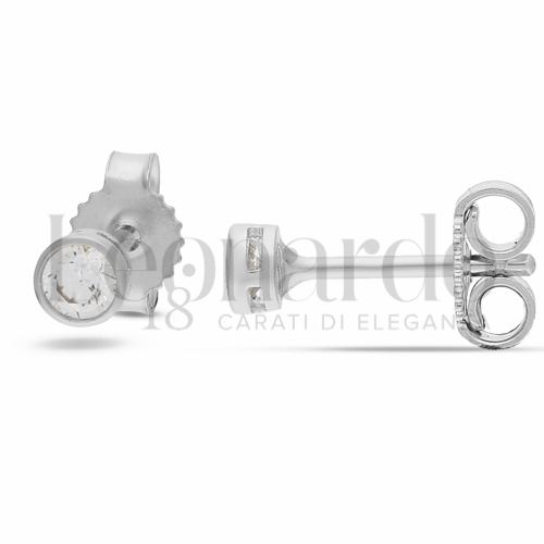 con Zircone bianco da Misura pietra o modello 4,00 mm in Oro Bianco da 1,1gr.