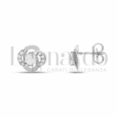 con Zircone bianco da Misura pietra o modello 4,00 mm in Oro Bianco da 2gr.