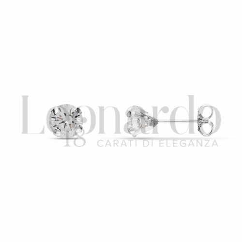 con Zircone bianco da Misura pietra 6,00 mm in Oro Bianco da 1,1gr.